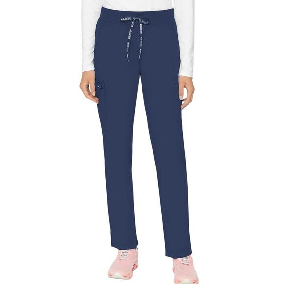 Med Couture Womens Touch Yoga Scrub Pants Navy Blue Size Medium TALL Nursing 33" - Picture 1 of 9
